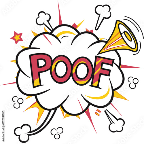 Comic book style speech bubble with poof