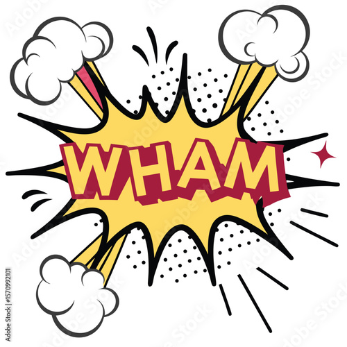 Comic book style wham word balloon graphic