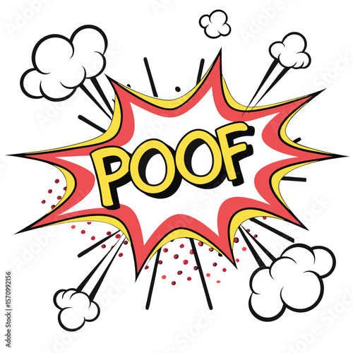 Comic book style word balloon poof
