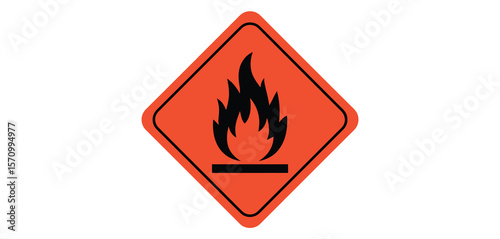  Flammable Hazard Warning Symbol