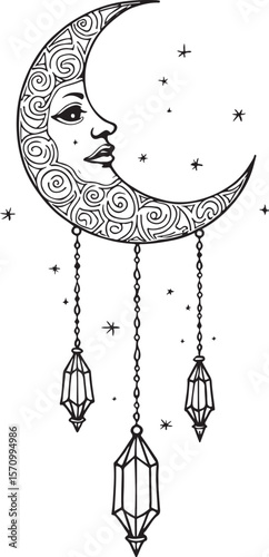 Mystic Moon & Crystal Dream vector Set