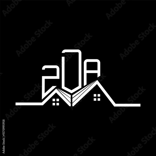 ZDA Real State logo design, ZDA simple and modern logo. ZDA luxurious alphabet design