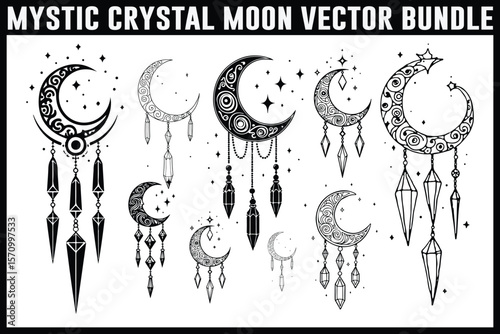 Mystic Moon & Crystal Dream vector Set