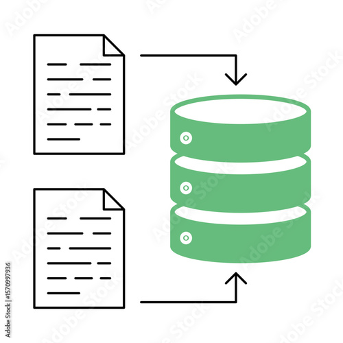 Simple line icon of Data Integrity – Scales Representing Consistency and Accuracy in AI Data. Vector illustration. 