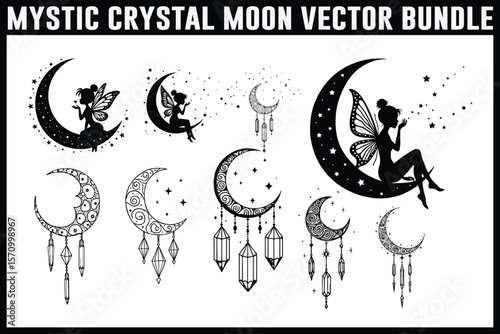 Mystic Moon & Crystal Dream vector Set