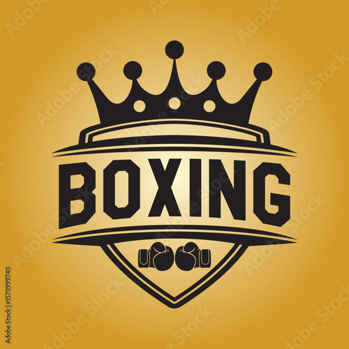 Boxing training .Boxing sport logo emblem badge vector illustration