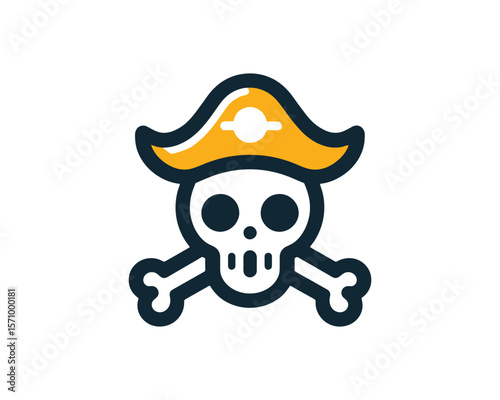 Playful pirate skull vector illustration playful
