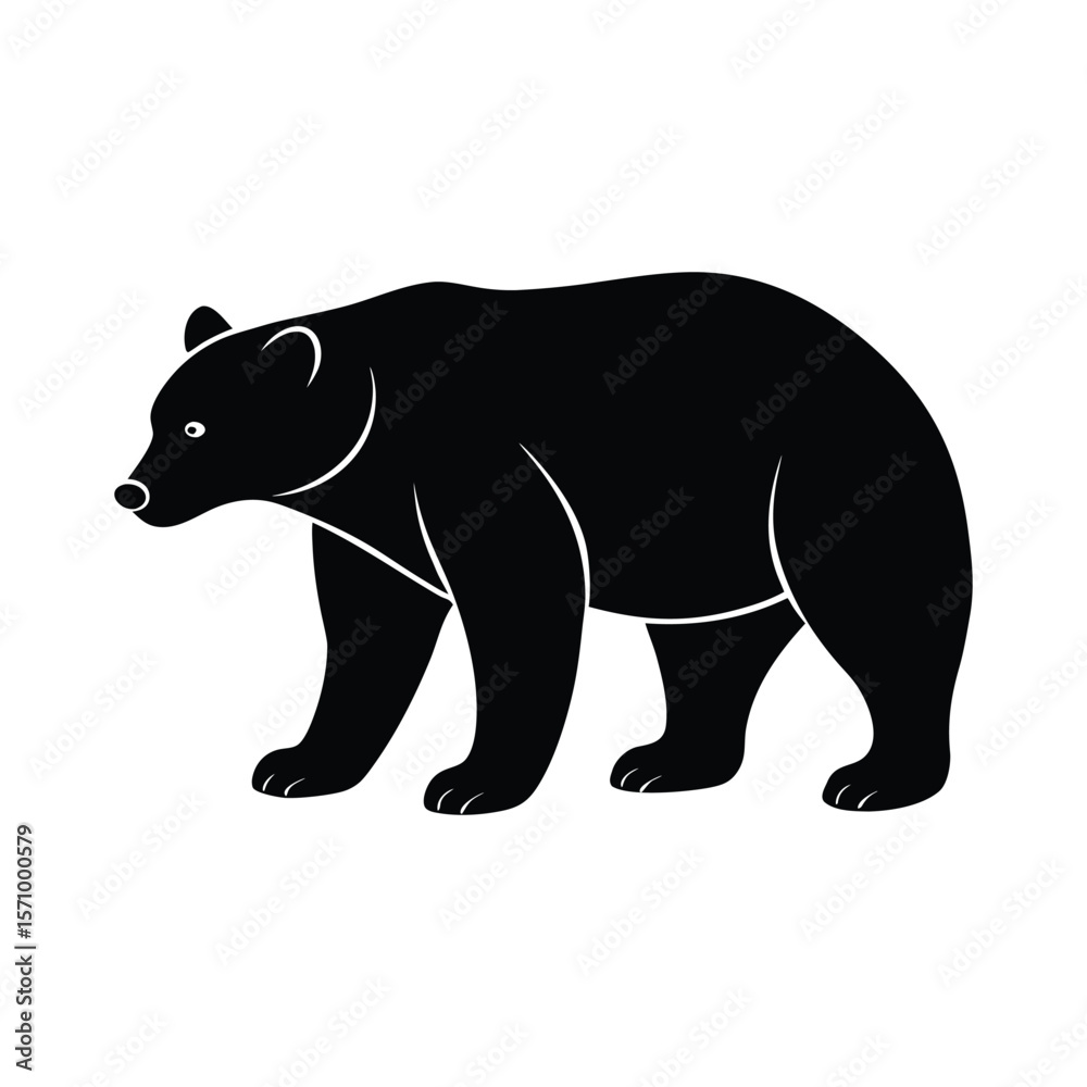Fototapeta premium A bear silhouette vector illustration.