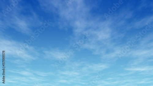 青空に薄い雲が流れる背景素材　ループアニメーション