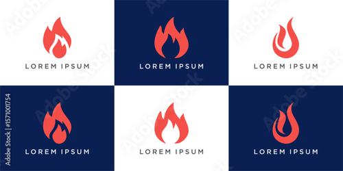 Set of unique fire logo design