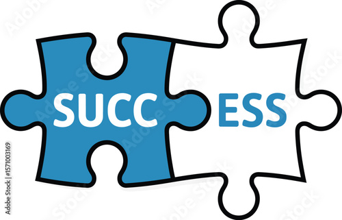 Success puzzle pieces strategy solution business teamwork collaboration partnership achievement goal plan