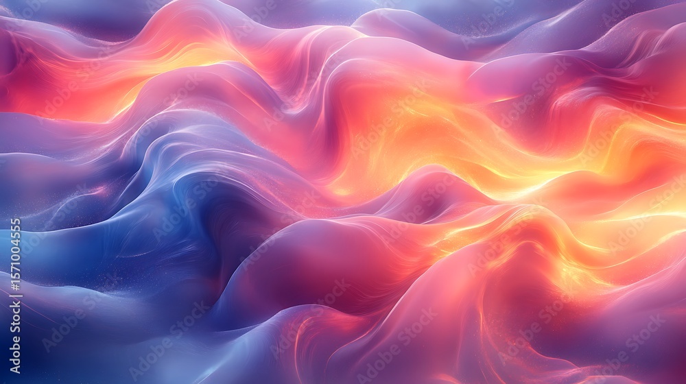 Obraz premium Abstract Gradient Waves: Smooth Fluid Colors, Blending Light and Shadow for Modern Digital Art and Visual Design.