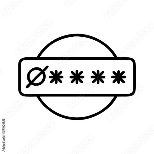 Password input field with masked characters in circular design  