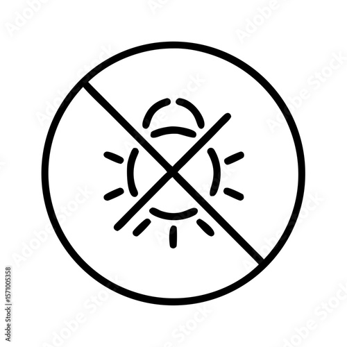 Insect pest control symbol with crossed-out beetle illustration  