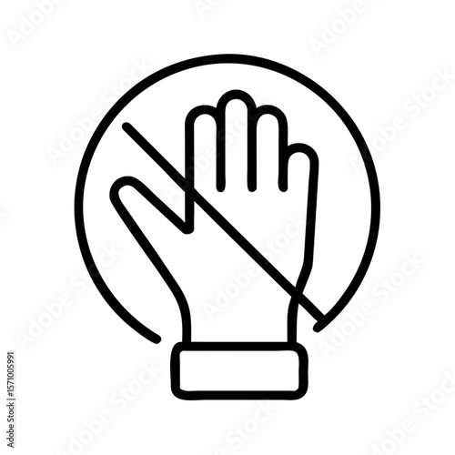 No gloves symbol indicating hand protection requirements  