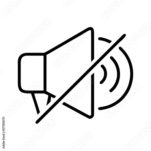 Speaker with a slash symbol indicating no sound or silence  