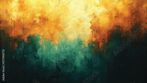 Abstract grunge background with fiery orange and yellow clouds, textured like vintage paper, for your artistic design