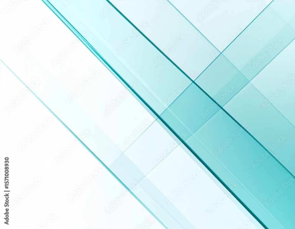 Fototapeta premium Abstract Teal and White Geometric Background
