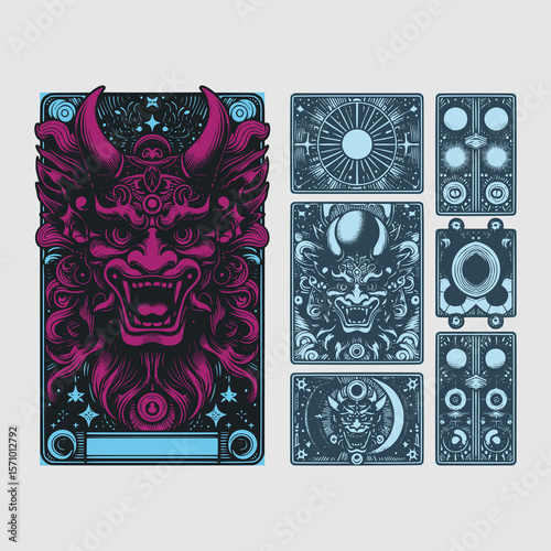 worn by wrath and ghosts, the oni mask returns in elegant vector detail for cursed art