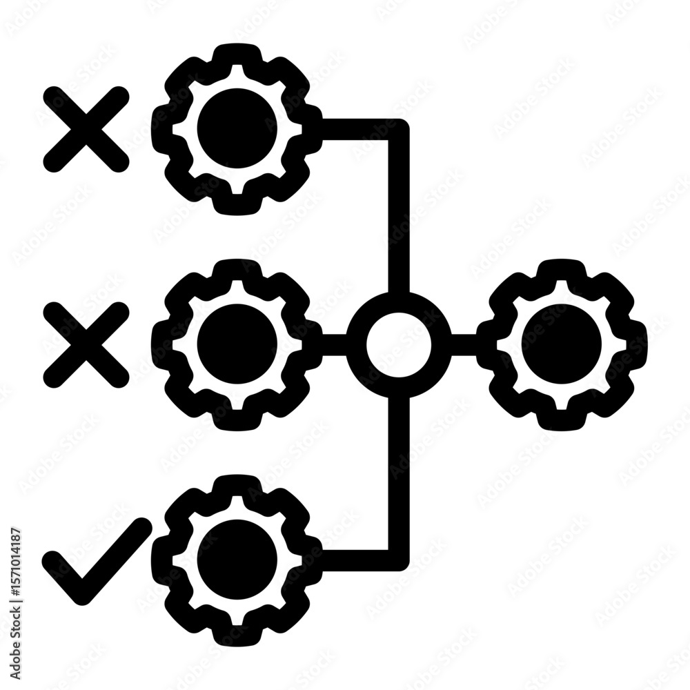 Obraz premium Automated Industrial Workflow from the Business Automation icon collection (Mixed Style)