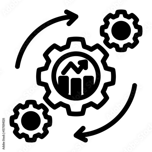 Smart Process Synchronization from the Business Automation icon collection (Mixed Style)