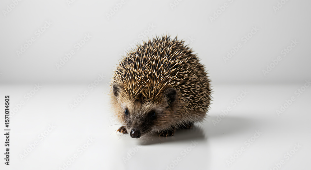Fototapeta premium Hedgehog Portrait on White