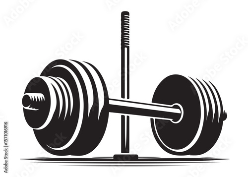 barbell logo silhouette vector, barbell logo icon vector, dumbbell black silhouette vector logo illustration, weightlifting equipment silhouette vector logo, barbell logo silhouettes vector