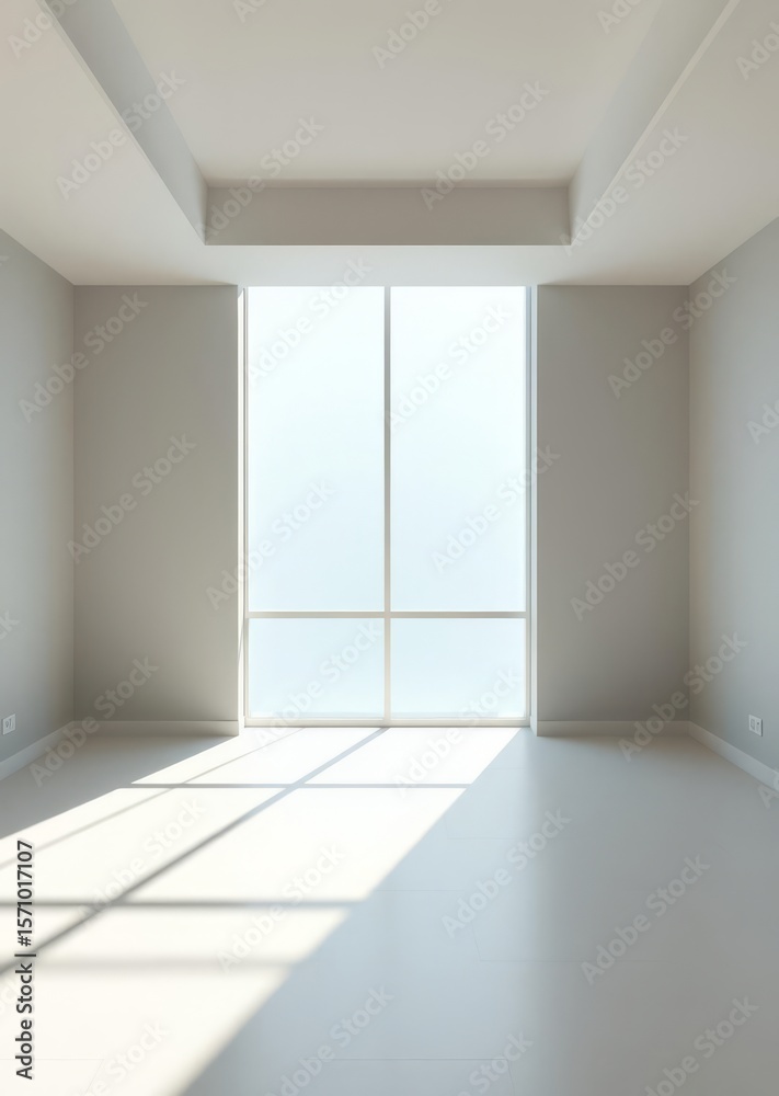 Fototapeta premium Empty new modern room with windows Empty room interior design architecture blank design room