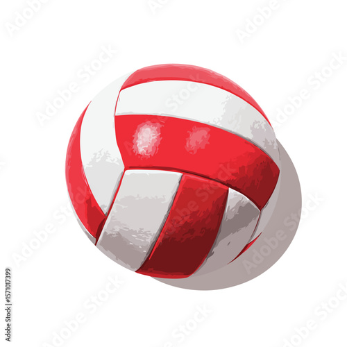 volleyball isolated in White Background, volleyball vector, Flat lay vector illustration