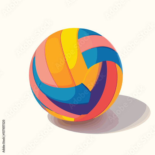 volleyball isolated in White Background, volleyball vector, Flat lay vector illustration