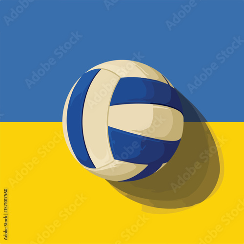 volleyball isolated in White Background, volleyball vector, Flat lay vector illustration