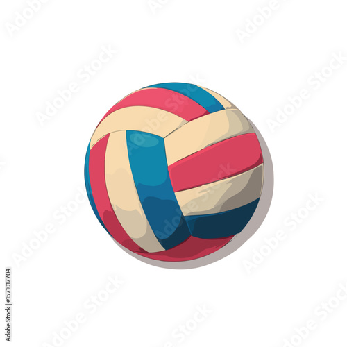 volleyball isolated in White Background, volleyball vector, Flat lay vector illustration