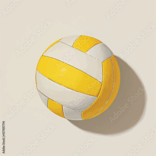 volleyball isolated in White Background, volleyball vector, Flat lay vector illustration