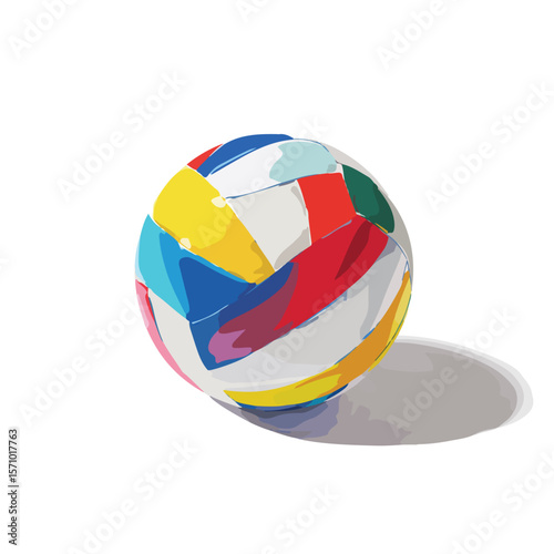volleyball isolated in White Background, volleyball vector, Flat lay vector illustration