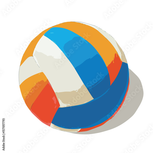 volleyball isolated in White Background, volleyball vector, Flat lay vector illustration