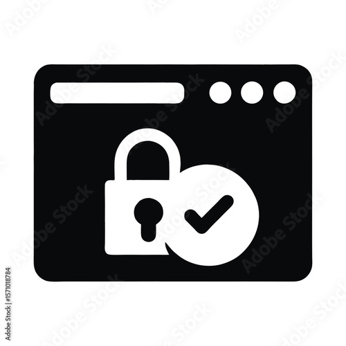Secure lock with a check mark icon, representing safe access.