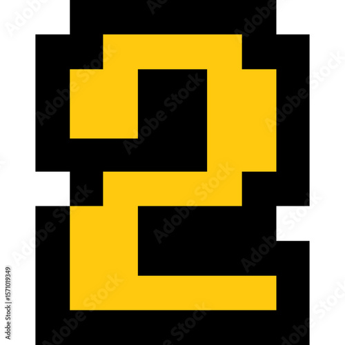 Pixel art number 2, Number arcade style
