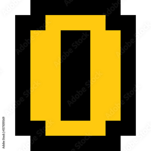 Pixel art number 0, Number arcade style