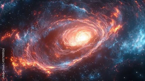 Spectacular Cosmic Display: Vibrant Nebula of Space Dust and Gases Illuminating the Dark Universe's Expanse.