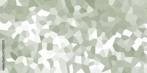 Abstract geometric mosaic background design featuring a combination of light and dark shades of green and white creates a unique modern style.