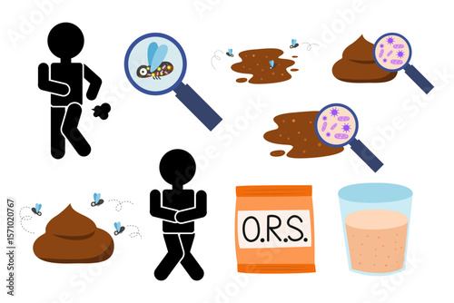 belly pain diarrhea concept