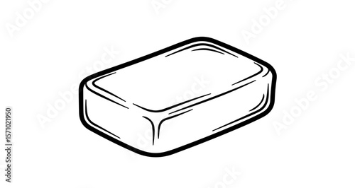Hand drawn soap bar illustration for hygiene products and personal care items vector clip art graphic design