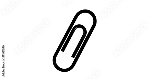 Paperclip stationery office supply clip binder metal document attachment tool vector illustration design element