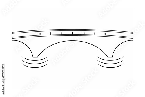 Arched stone bridge with decorative railing structure