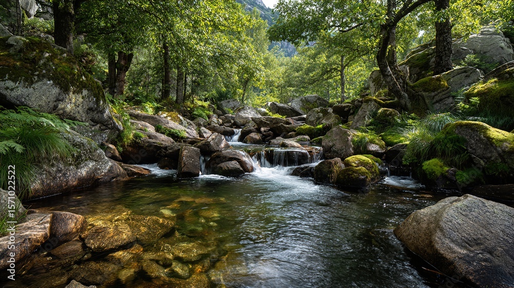 Obraz premium small waterfall in the forest