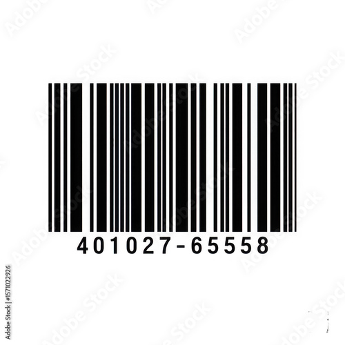 White barcode with numbers isolated on a transparent background isolated on transparent background