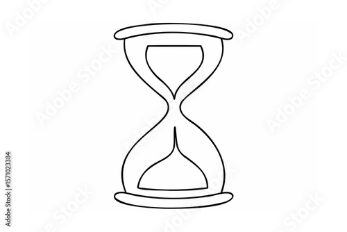 Hourglass outline time sand