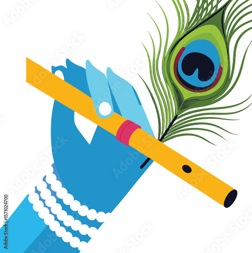 Krishna s Flute and Peacock Feather A Symbol of Divine Music and Beauty
