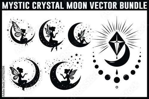 Mystic Moon & Crystal Dream vector Set