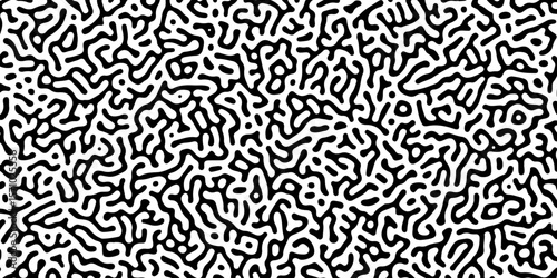 Abstract truing organic wallpaper Turing reaction diffusion monochrome seamless pattern with chaotic motion. Turing reaction diffusion monochrome seamless pattern with chaotic motion.
